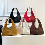 Women's Suede Shoulder Bag in black - product photo 4