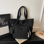 Women's Corduroy Tote Bag in black - product photo 6