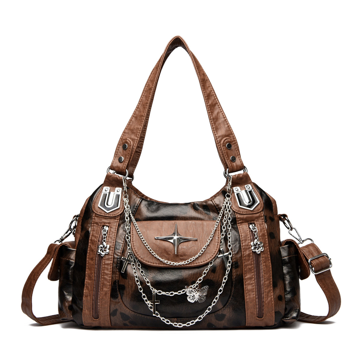 Women's Tote Bag in gray leopard print - product photo 12