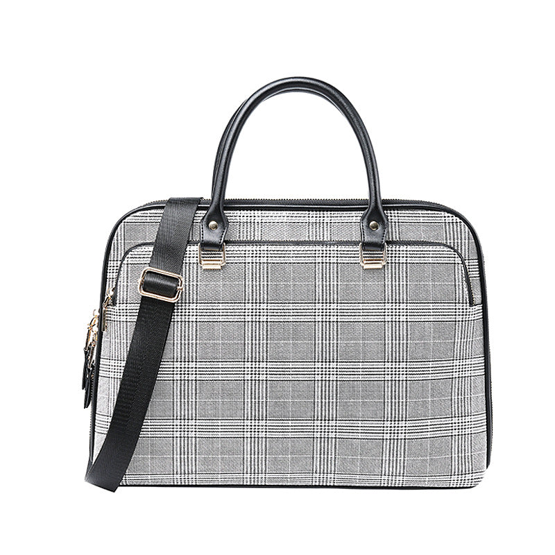 Women's Bag in black and white grid - product photo 2