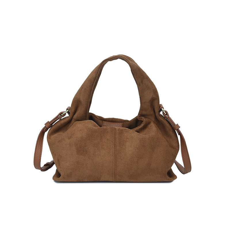 Women's Suede Handbag in coffee - product photo 11