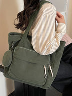 Women's Corduroy Tote Bag in black - product photo 2