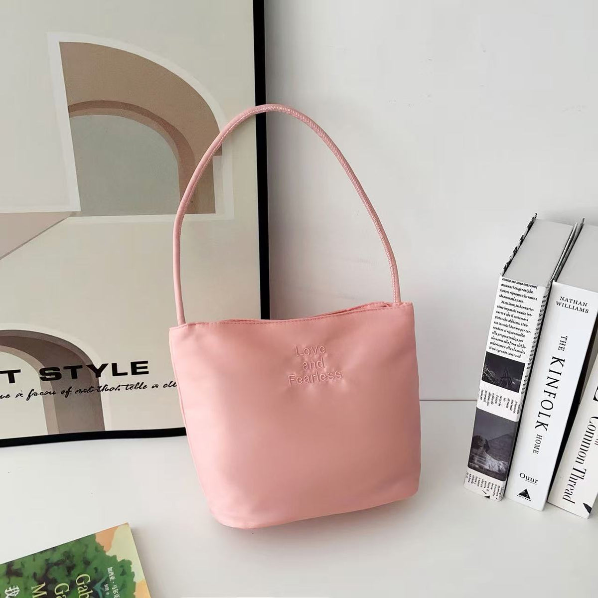 Women's Nylon Bucket Bag in pink - product photo 6