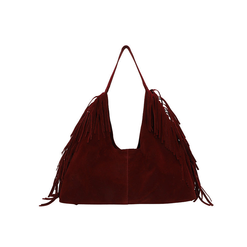Women's Suede Tote Bag in black - product photo 3