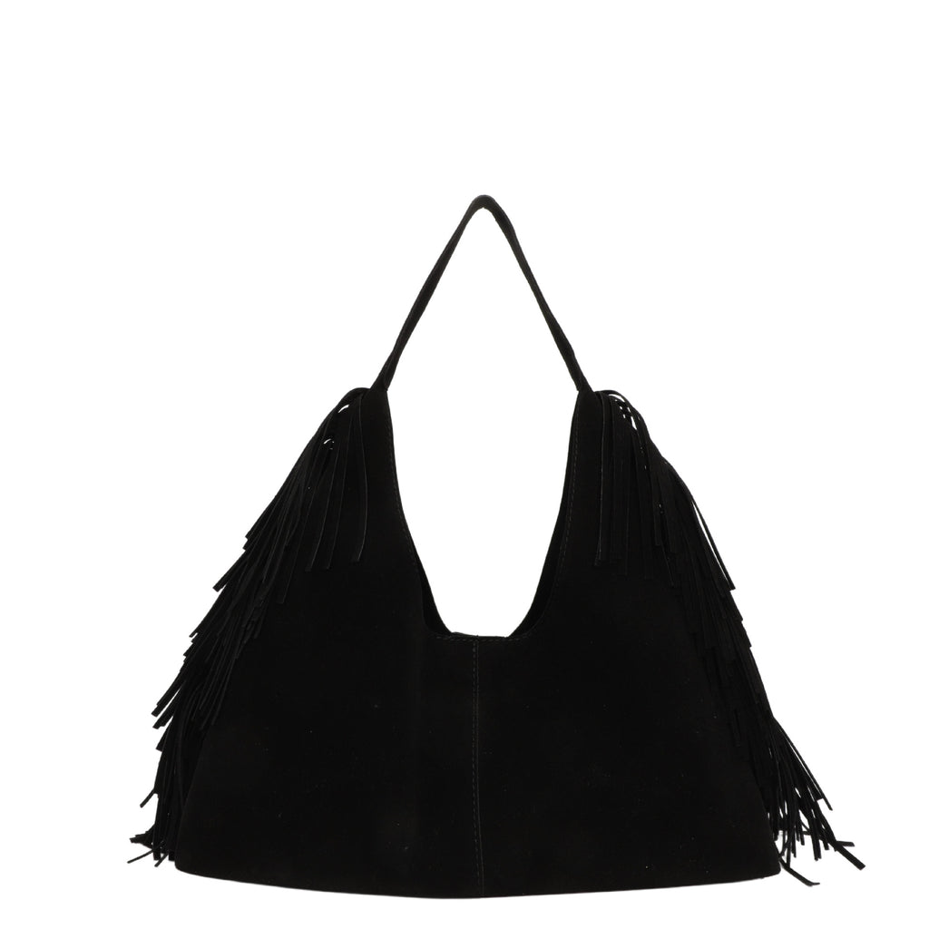 Women's Suede Tote Bag in black - product photo 5