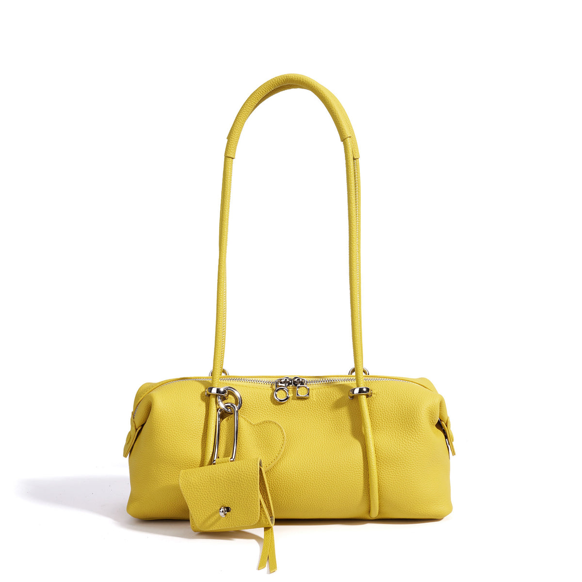 Women's Genuine Leather Shoulder Bag in sunset yellow - product photo 5