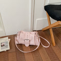 Solid-Color Single-Shoulder Underarm Bag in Pink