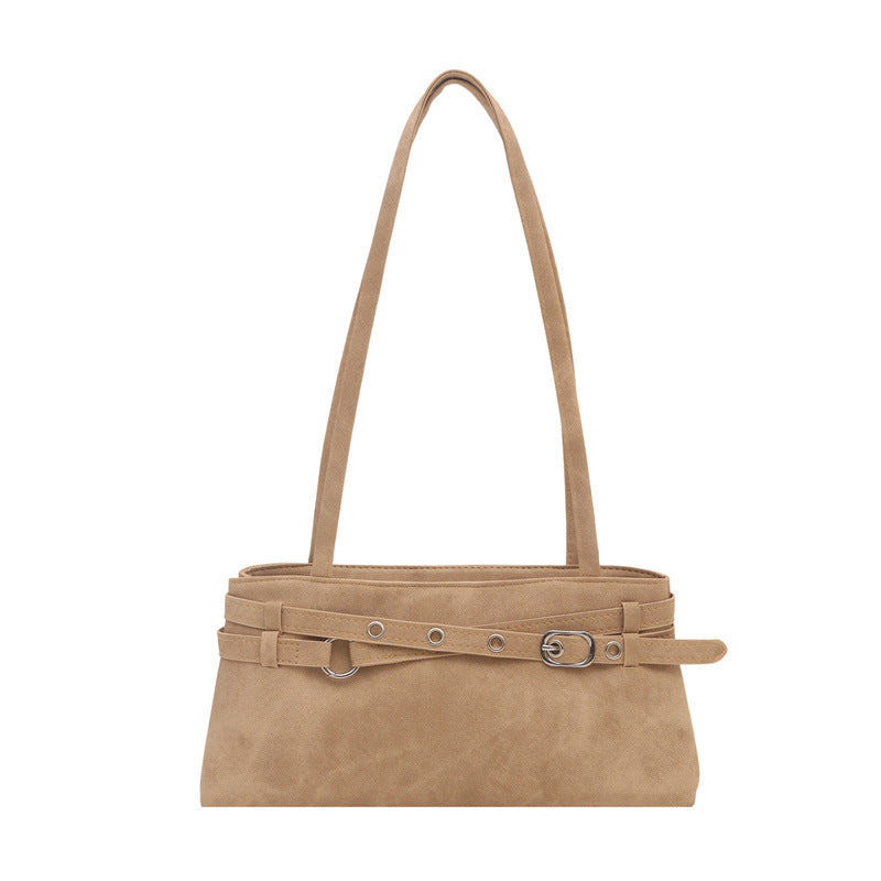 Women's Suede Shoulder Bag in black - product photo 9