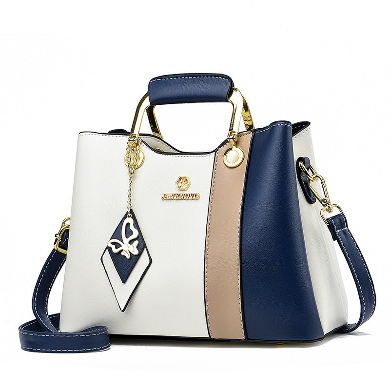 Women's Bucket Bag in white with blue - product photo 4