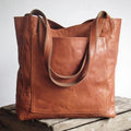 Women's Leather Bag in light brown - product photo 6