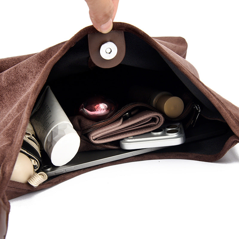 Suede Shoulder Bag with Inner Pocket - view 3