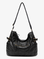 Women's Leather Shoulder Bag in black - product photo 2