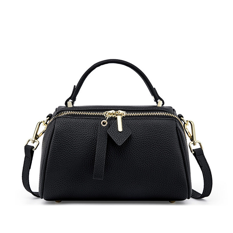 Women's Genuine Leather Handbag in black - product photo 6