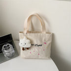 Women's Canvas Shoulder Bag in white no pendant - product photo 2