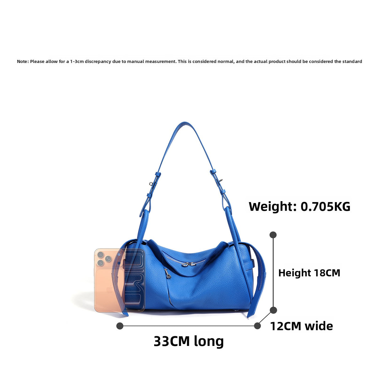 Women's Genuine Leather Crossbody Bag in black - product photo 2