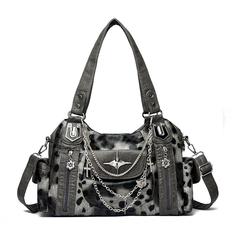 Women's Tote Bag in gray leopard print - product photo 6