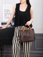 Women's Genuine Leather Tote Bag in black - product photo 5