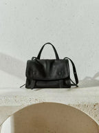 Women's Genuine Leather Crossbody Bag in elephant gray mini - product photo 4