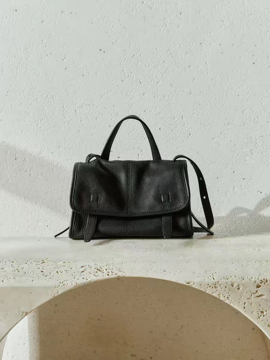 Women's Genuine Leather Crossbody Bag in elephant gray mini - product photo 4