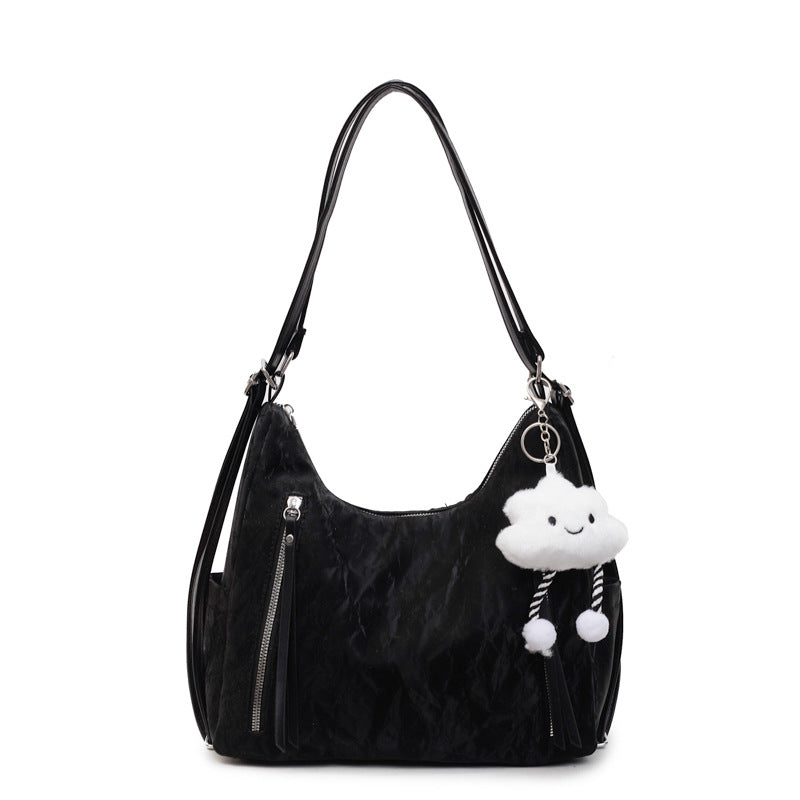 Women's Backpack in off-white with pendant - product photo 3