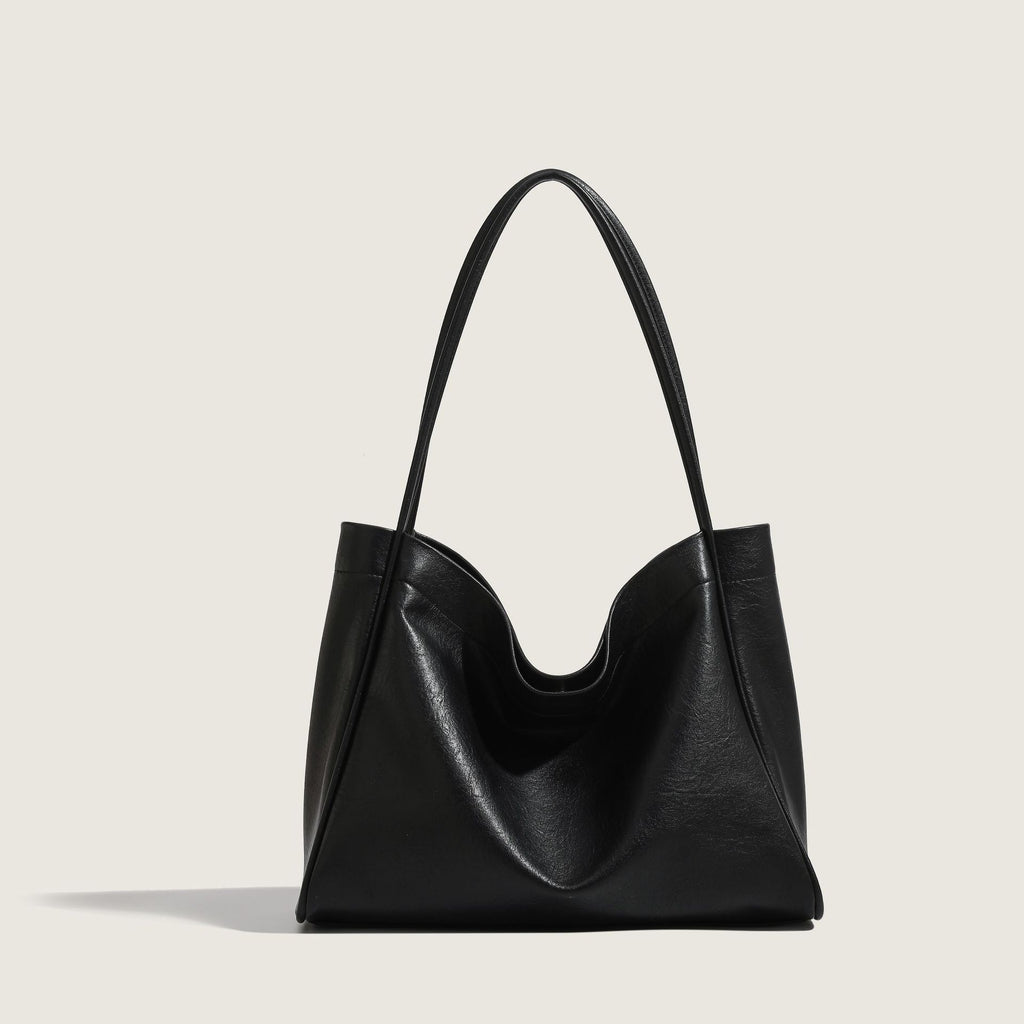 Women's Leather Tote Bag in black mother-in-law bag - product photo 6