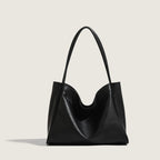 Women's Leather Tote Bag in black mother-in-law bag - product photo 6
