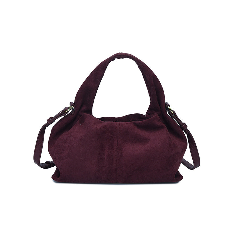 Women's Suede Handbag in coffee - product photo 8