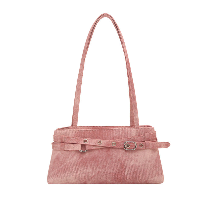 Women's Suede Shoulder Bag in black - product photo 8