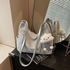 Women's Backpack in off-white with pendant - product photo 4