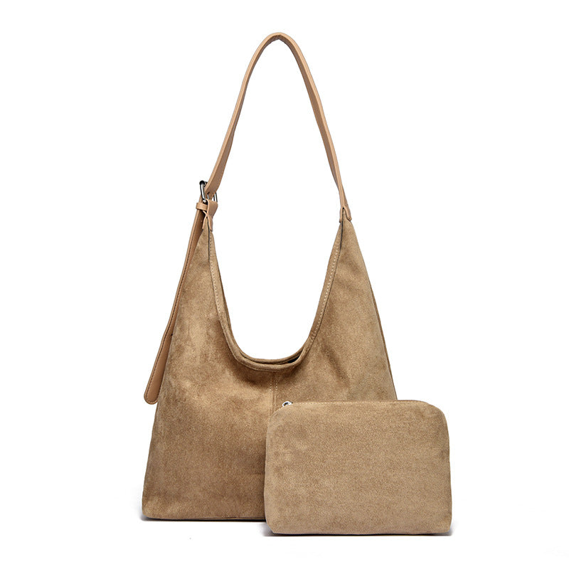 Suede Shoulder Bag with Inner Pocket - view 8