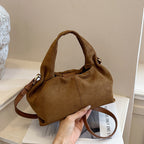Women's Suede Handbag in coffee - product photo 1
