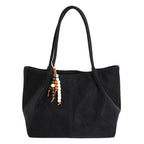 Women's Shoulder Bag in brown with pendant - product photo 5