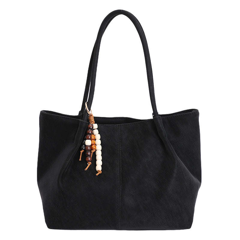Women's Shoulder Bag in brown with pendant - product photo 5