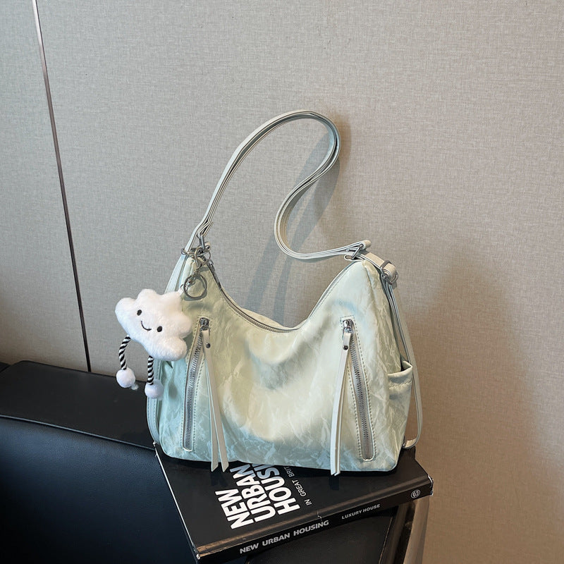 Women's Backpack in off-white with pendant - product photo 6