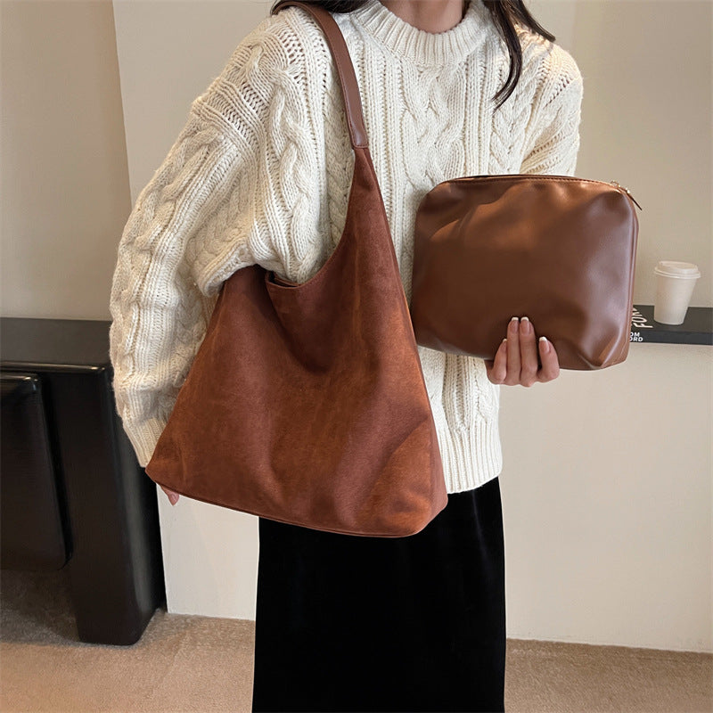 Women's Corduroy Tote Bag in brown - product photo 3