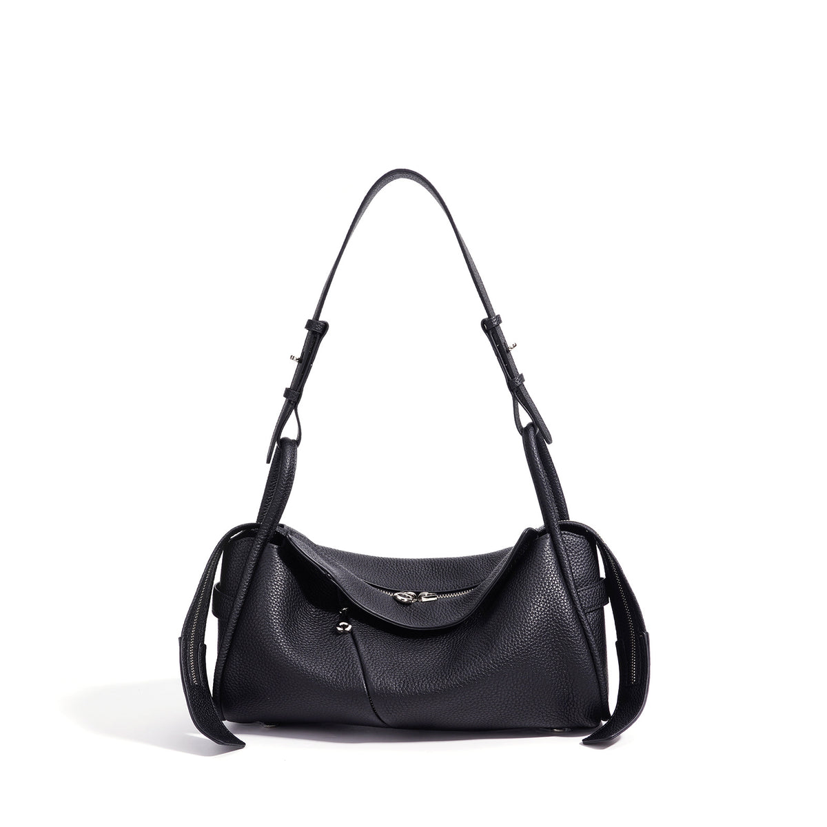 Women's Genuine Leather Crossbody Bag in black - product photo 6