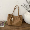 Women's Shoulder Bag in brown with pendant - product photo 6