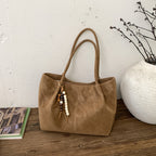 Women's Shoulder Bag in brown with pendant - product photo 6