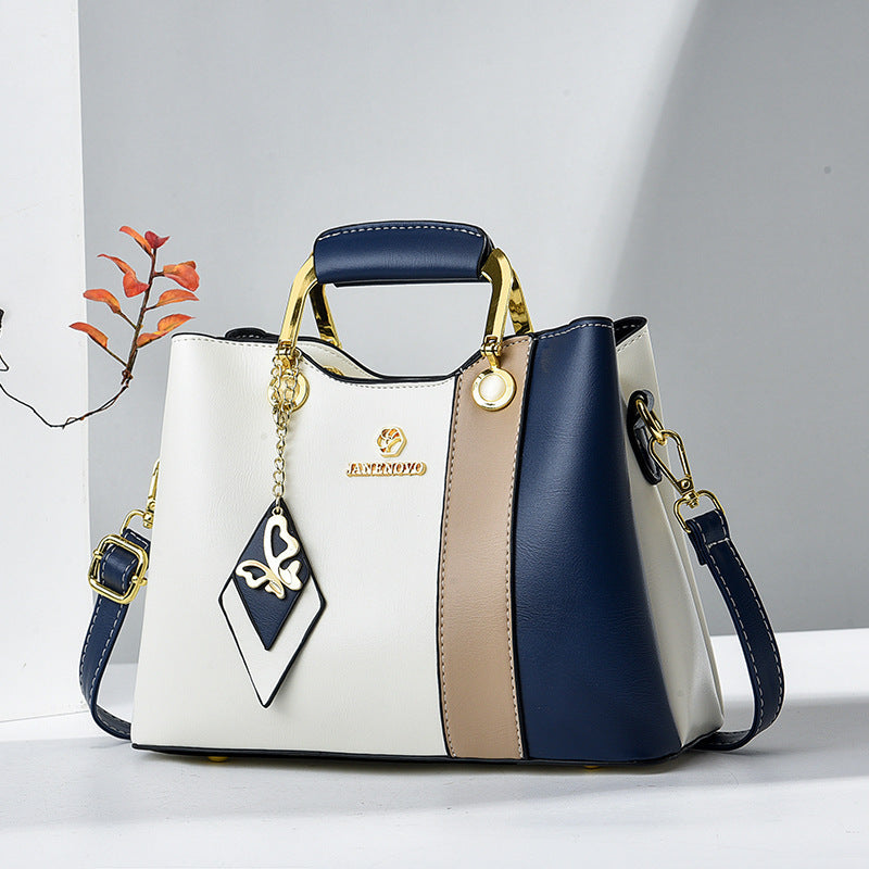 Women's Bucket Bag in white with blue - product photo 2