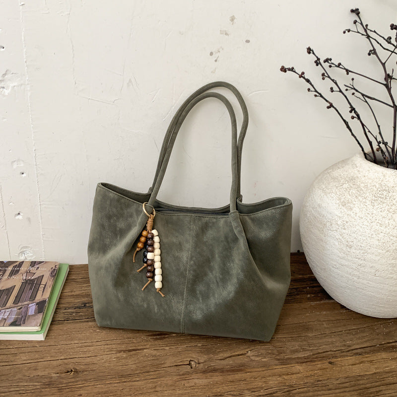 Women's Shoulder Bag in brown with pendant - product photo 7