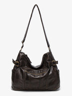 Women's Leather Shoulder Bag in black - product photo 3