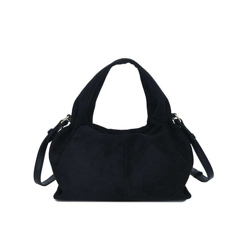Women's Suede Handbag in coffee - product photo 9