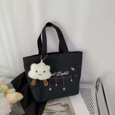 Women's Canvas Shoulder Bag in white no pendant - product photo 10