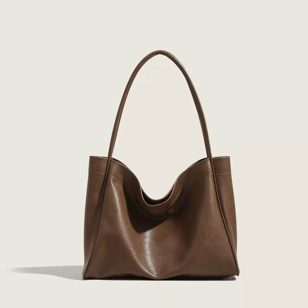 Women's Leather Tote Bag in black mother-in-law bag - product photo 4