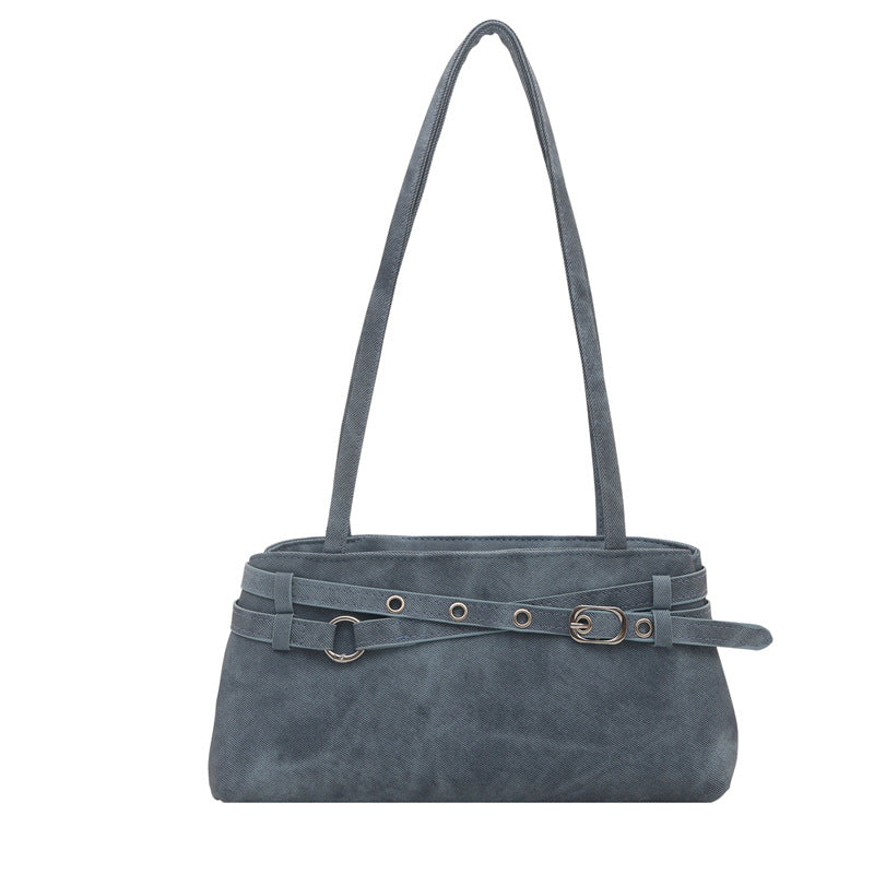 Women's Suede Shoulder Bag in black - product photo 3