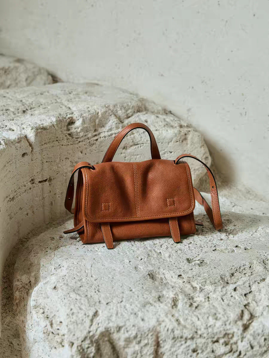 Women's Genuine Leather Crossbody Bag in elephant gray mini - product photo 5