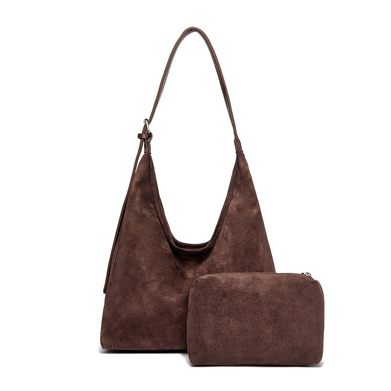 Suede Shoulder Bag with Inner Pocket - view 7