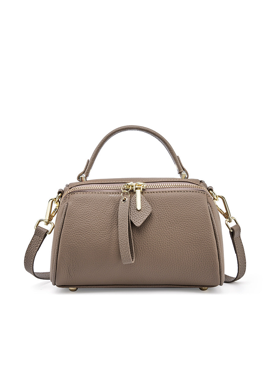 Women's Genuine Leather Handbag in black - product photo 2