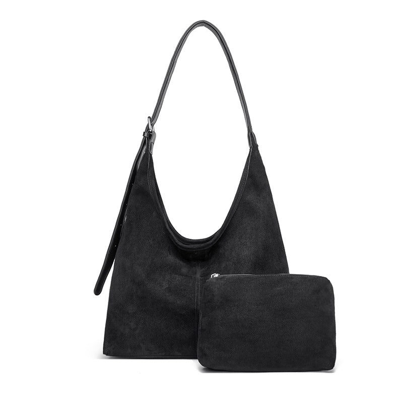 Suede Shoulder Bag with Inner Pocket - view 6
