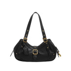 Women's Cowhide Shoulder Bag in black - product photo 2
